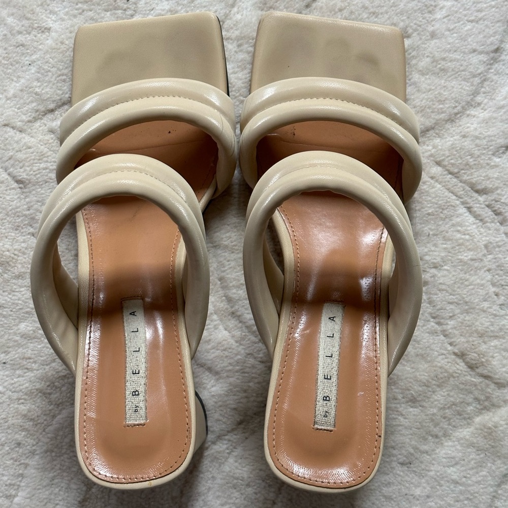 by Bella Square toe heeled sandals